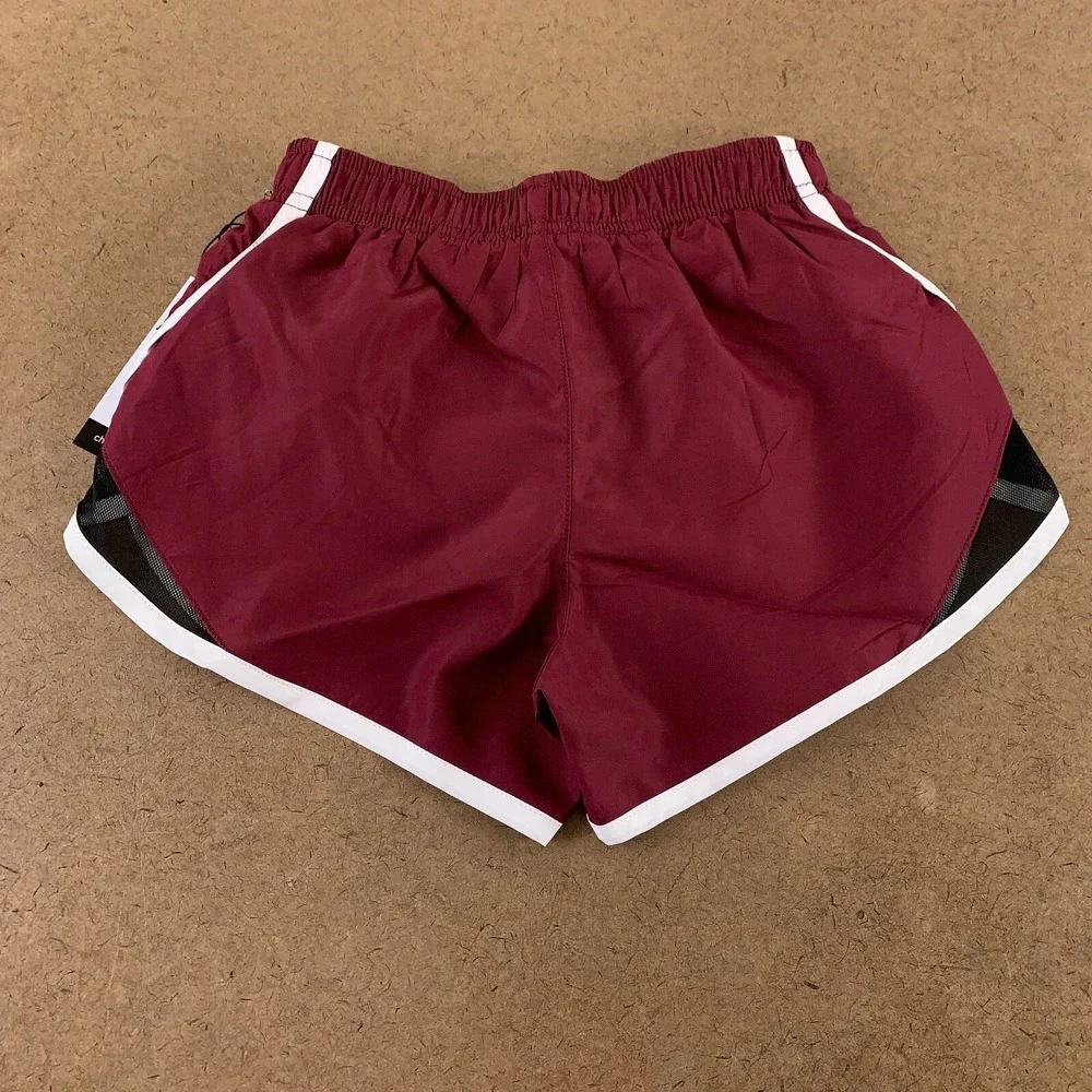 Chasse Youth Size Small Maroon Cheer On Classic Dolphin Hem Lined Gym Shorts NWT